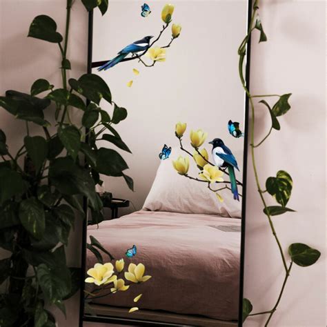 Branch Flower Bird Static Glass Window Sticker - 3D Wall Stickers