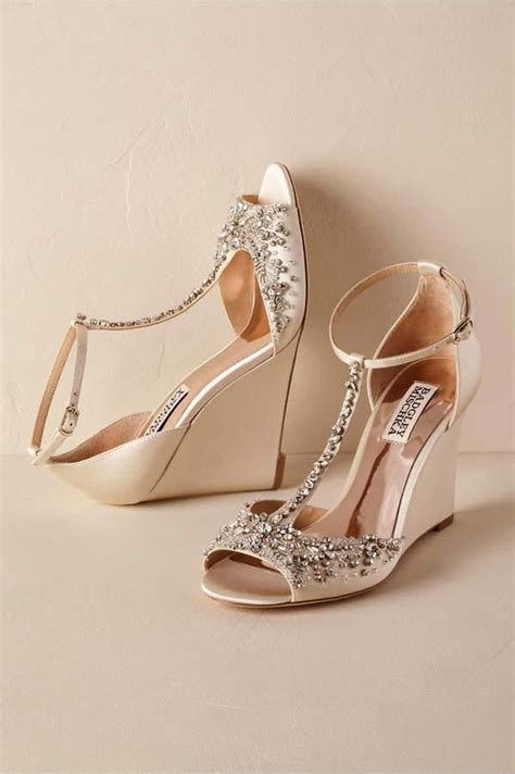 Badgley Mischka Sarah Wedges #BrideShoes | Wedge wedding shoes, Bridal ...