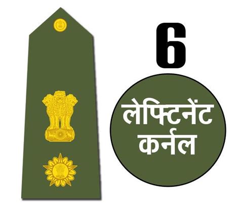 indian army rank badges lieutenant colonel