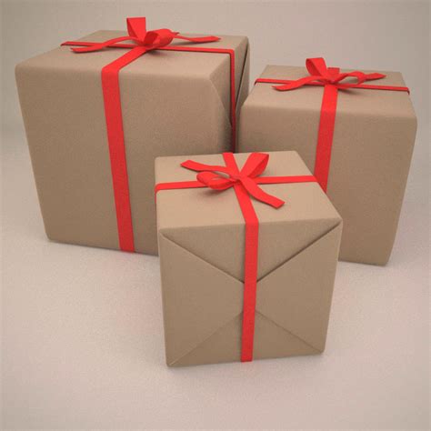 3d gift box wrapped