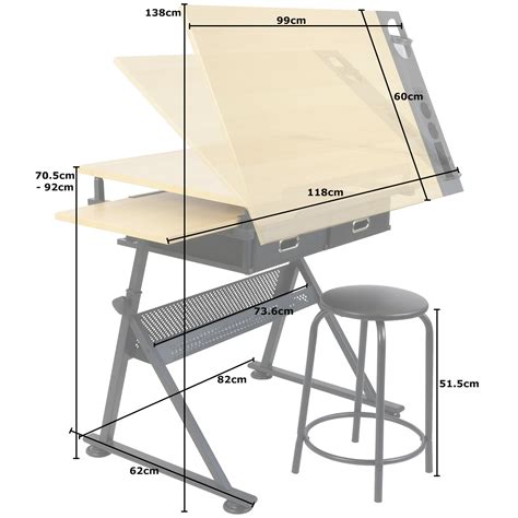 HARTLEYS DRAWING TABLE WITH 2 DRAWERS DRAFTING BENCH ARTISTS ...