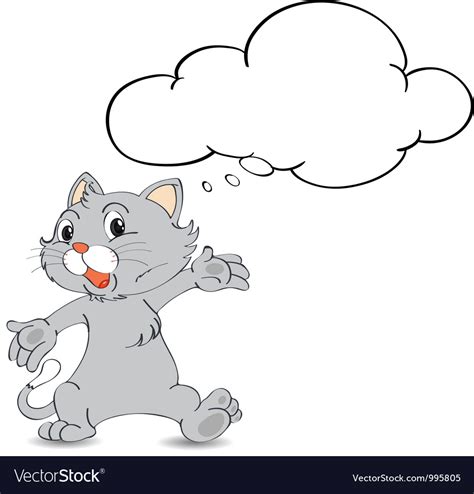 Thinking cat Royalty Free Vector Image - VectorStock