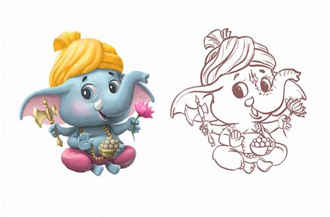 Baby Ganesha | Baby ganesha, Ganesha drawing, Ganesh art paintings