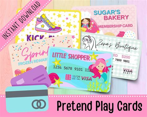 Buy Pretend Play Cards for Kids Fake Credit Cards for Kids Play Money ...