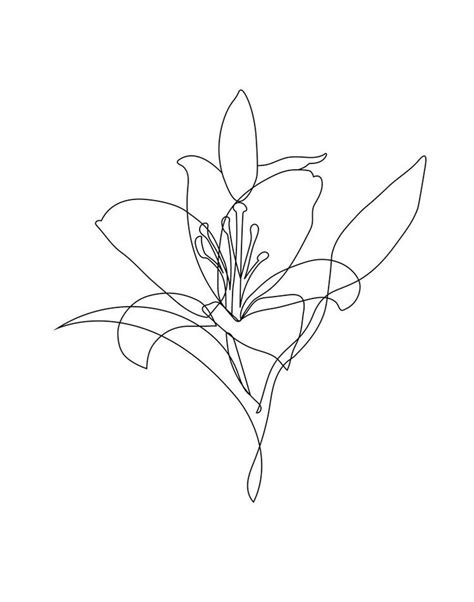 Dainty Lily Tattoo Design