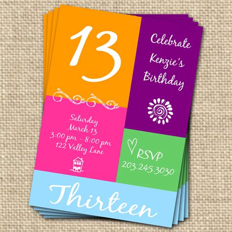 6 Best Images of 13th Birthday Party Invitations Printable - Teen Boy ...