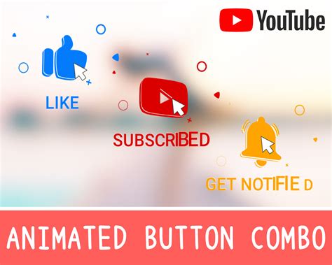 Like, Subscribe And Bell Button Animation For Video Overlay Animated ...