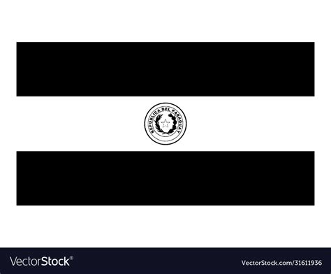 Paraguay flag black and white country national Vector Image