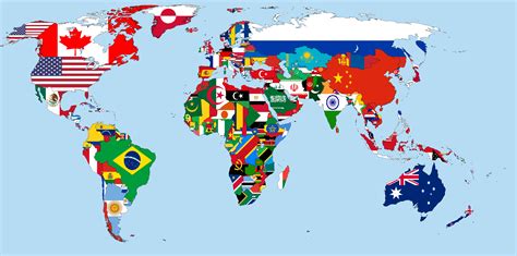 World Map Country Flags - United States Map