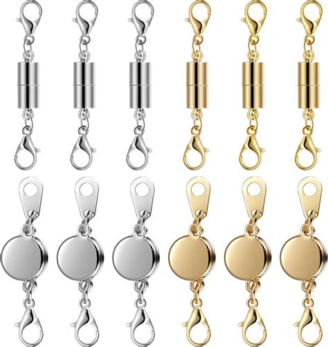 12 Pieces Locking Magnetic Jewelry Clasp Necklace Clasp Closures ...