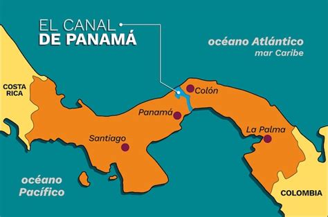 Mapa de Panamá y su canal | Vector Premium