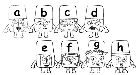 Alphablocks Cbeebies Alphabet Phonics Bbc Chart Colouring Pages Print ...