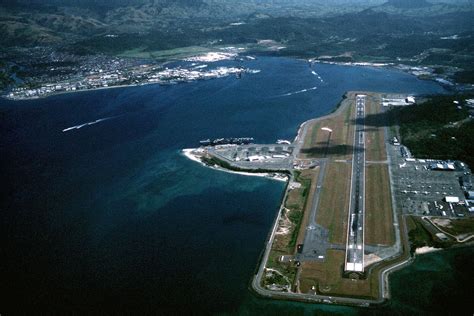 An aerial view of Cubi Point, and in the background, Naval Station ...