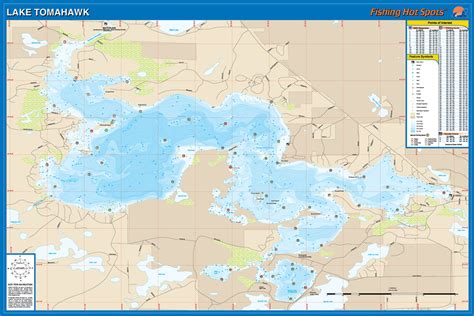 Tomahawk Fishing Map, Lake (Oneida Co)