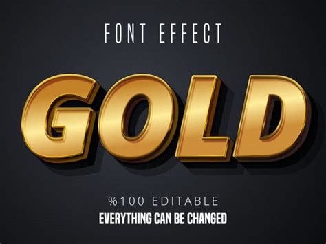 Gold Gradient Font Effect | Premium Vector - Alphabet Letter