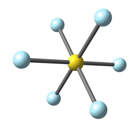 3D illustration of Sulfur hexafluoride molecular structure isolated on ...