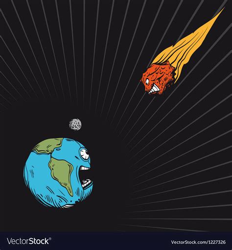 Meteor falls to the earth Royalty Free Vector Image