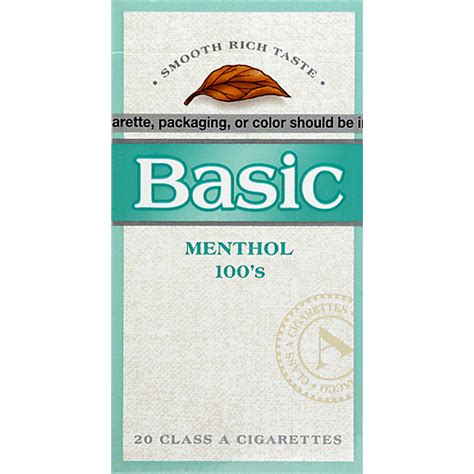 Basic Cigarettes, Menthol Silver Pack 100's, Flip-Top Box | Cigarettes ...