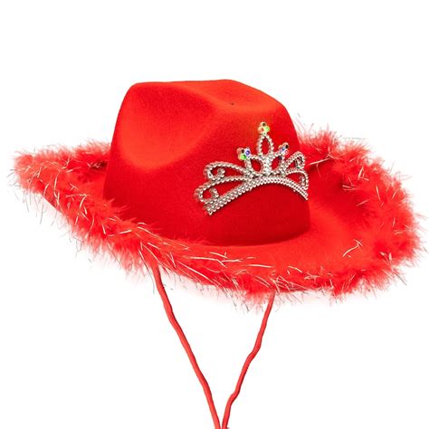 COLLECT PRESENT Light up Cowgirl Hat Costume Accessory, with Crown ...