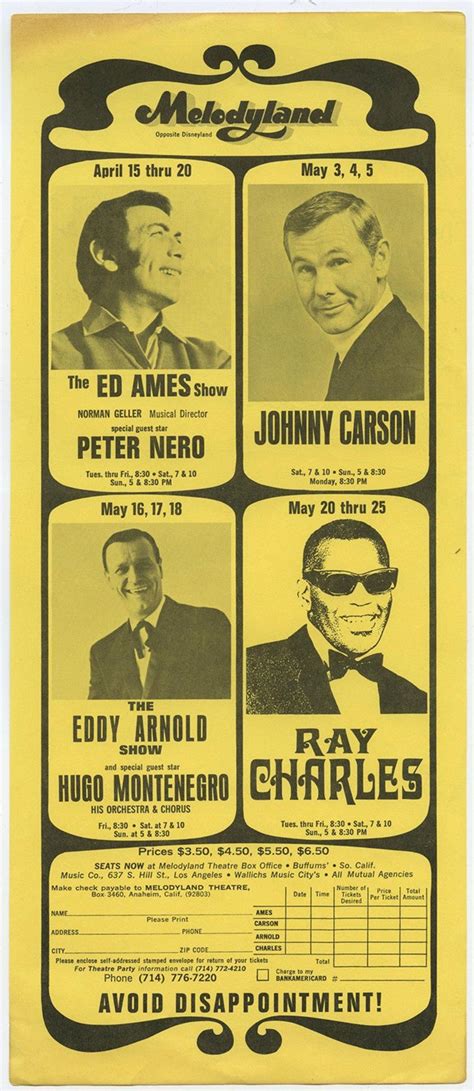 Ray Charles, Johnny Carson, Ed Ames and Eddy Arnold, May 196