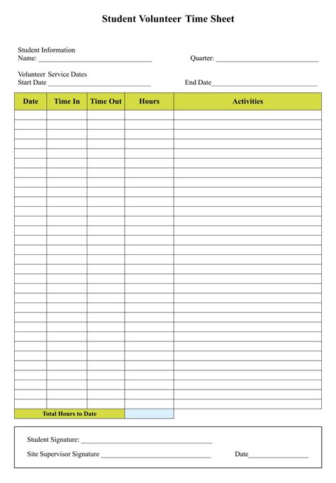 Timesheet Template Sheets