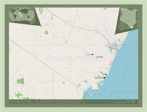 Kwale, Kenya. OSM. Labelled Points of Cities Stock Illustration ...