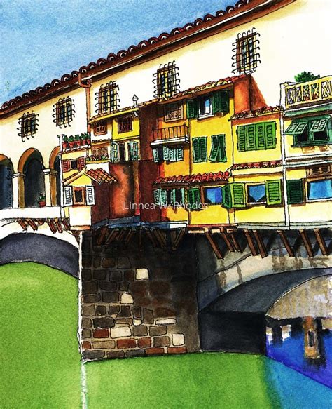 "PONTE VECCHIO-3" (Original art by Linnea W. Rhodes)