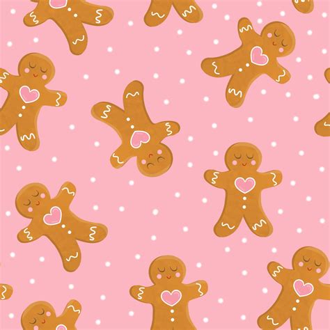 Gingerbread man Christmas pattern illustration | Cute christmas ...