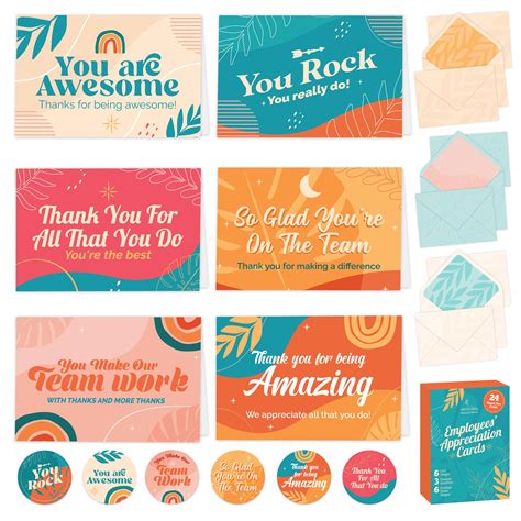 Buy Decorably Employee Cards With Envelopes & Stickers - 24 Pack ...