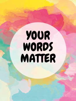 Your words matter speech poster by Natalia Arzola | TPT