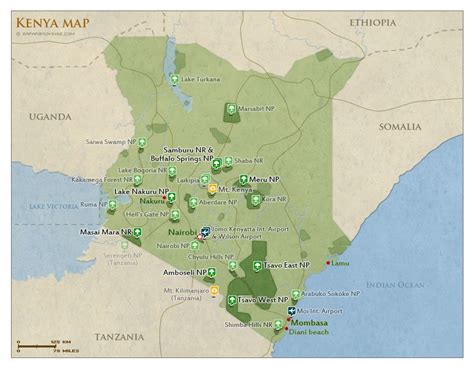 √ Amboseli National Park Kenya Map