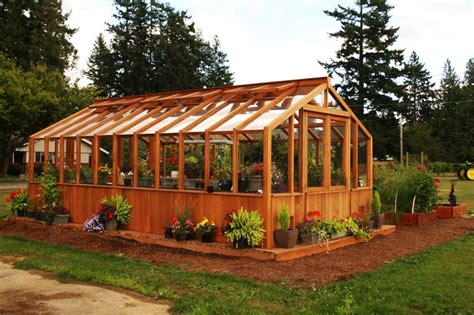 12'x22' Free Standing Cedarbuilt Greenhouse. With glass sidewalls and ...