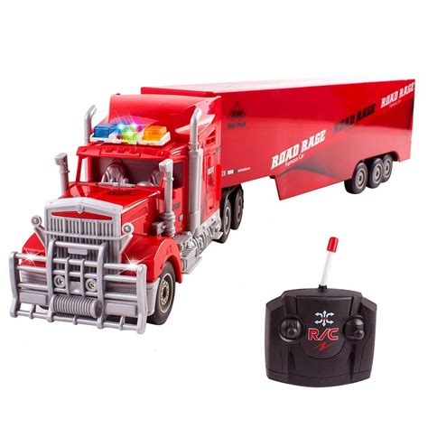 Vokodo RC Semi Truck And Trailer 23" With Lights Electric Hauler Remote ...