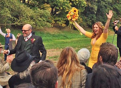 David Cross and Amber Tamblyn married in 2012 - yes she wore yellow ...