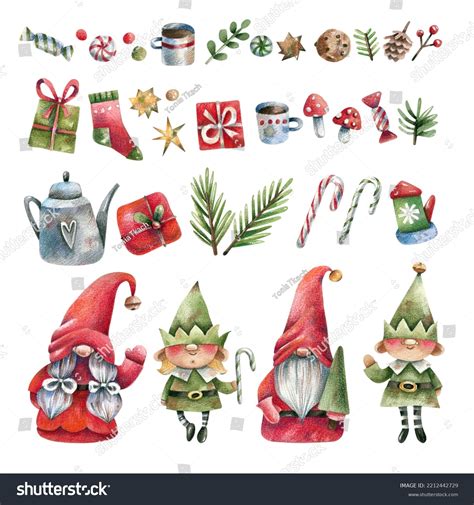 Collection Christmas Illustrations Fairy Tale Characters Stock ...