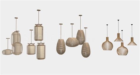 6609. Free Sketchup Rattan lamps Models Download