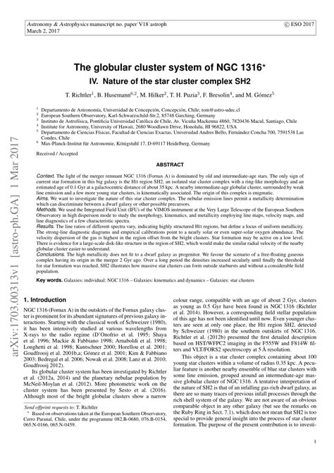 (PDF) The globular cluster system of NGC 1316 IV. Nature of the star ...