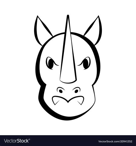 Isolated rhino outline icon Royalty Free Vector Image