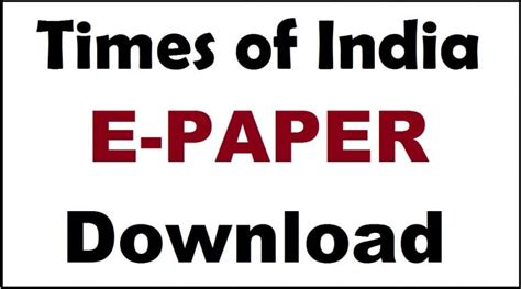 The Times of India Epaper PDF Download Epaper.timesgroup.com