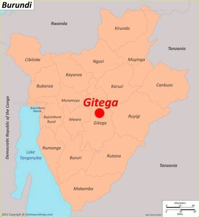 Gitega Map | Burundi | Detailed Maps of Gitega