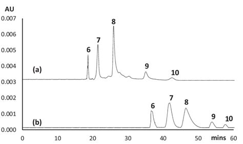 Separation of five aniline derivatives by using (a) Si-RSH and (b ...