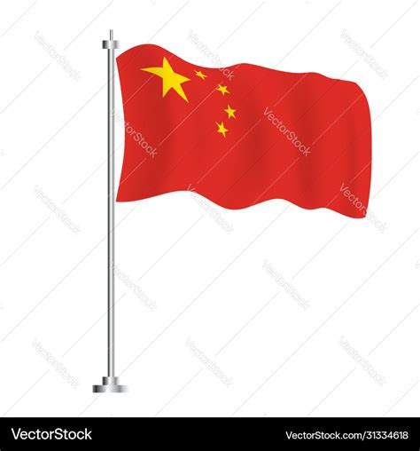 China flag isolated wave flag china country Vector Image