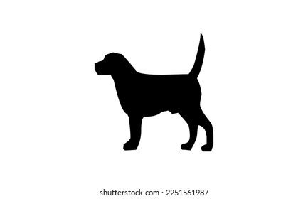 Vector Black Silhouette Dog Isolated On Stock Vector (Royalty Free ...