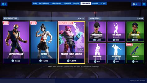 Item shop - Fortnite | Interface In Game