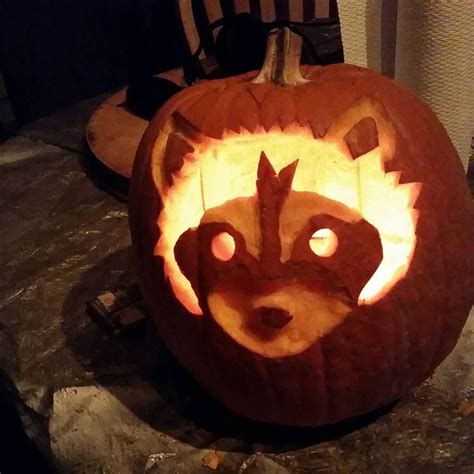 Halloween trash panda | Trash panda, Pumpkin carving, Fall halloween decor