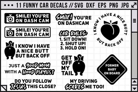 Funny car decals SVG | 11 car decal SVG files | Funny car decals, Car ...