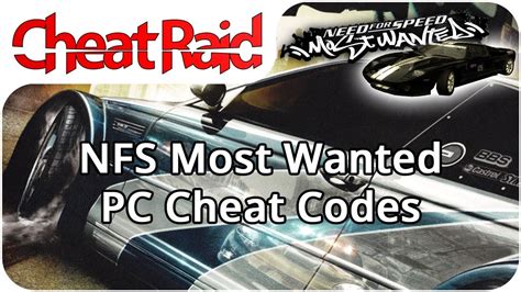 Need For Speed: Most Wanted Cheat Codes | PC - YouTube