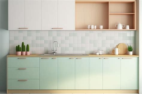 Premium AI Image | Prototype of a modern kitchen with hardwood counters ...