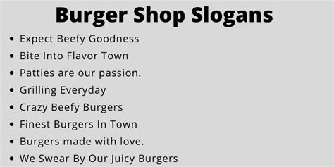 170 Burger Shop Slogans And Taglines That You Will Love