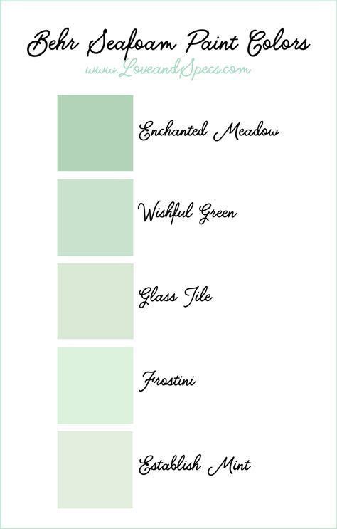 The BEST seafoam paint colors in a range of minty green hues from Behr ...